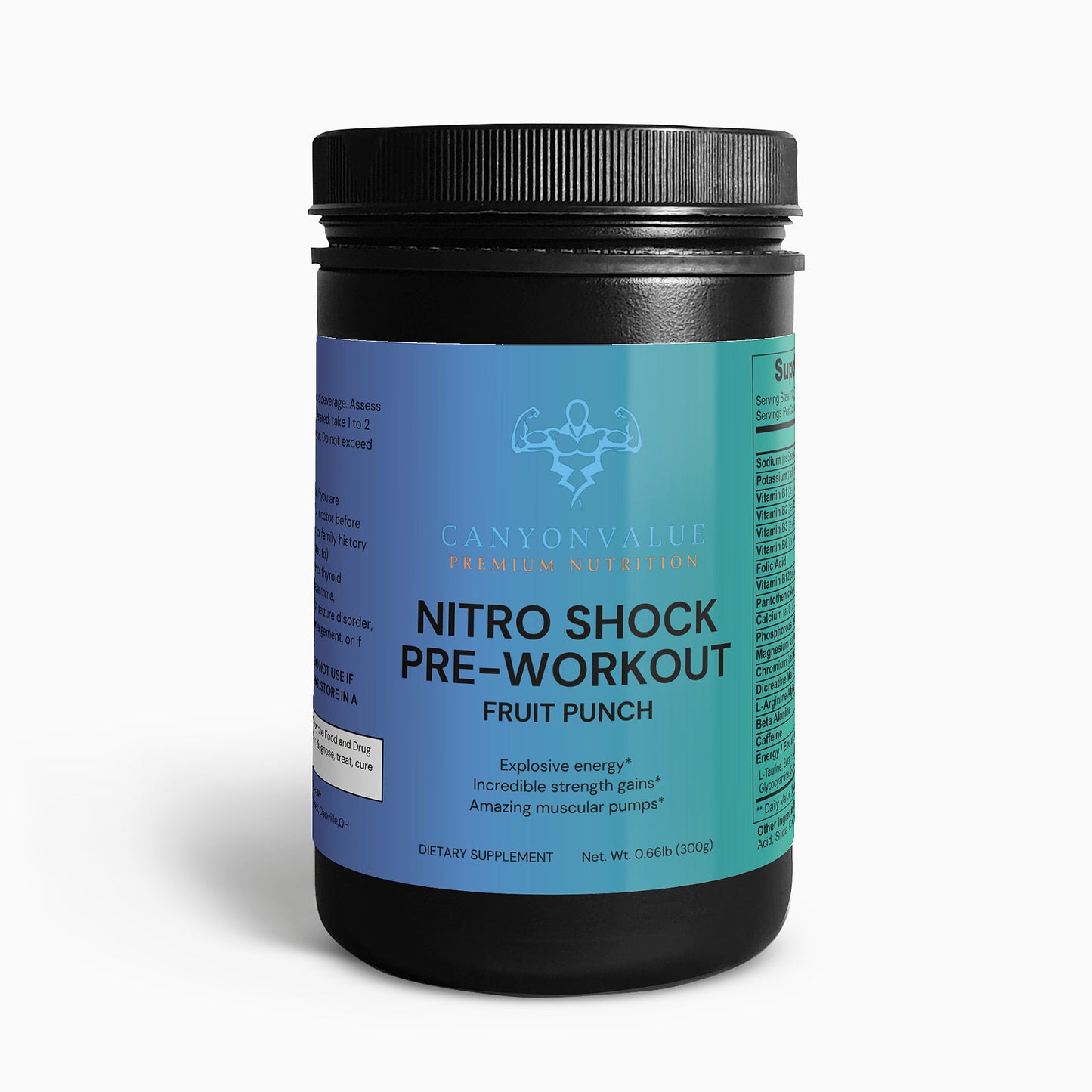 Nitro Shock Pre-Workout Powder (Fruit Punch)